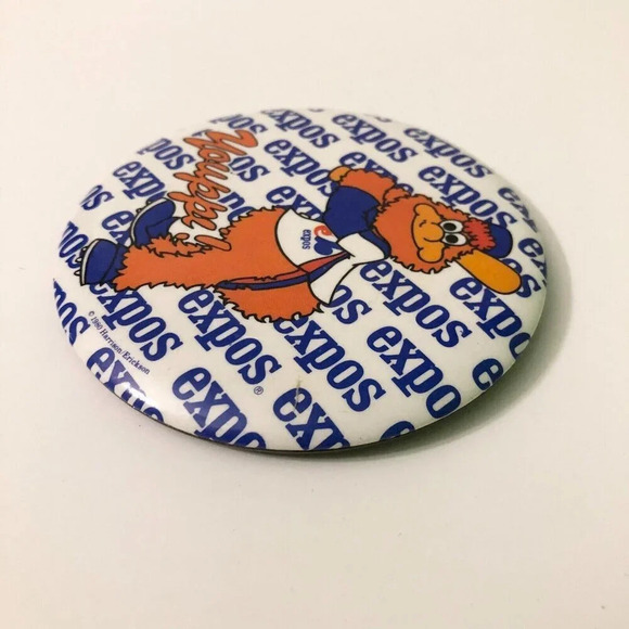 Vintage 1980  Expos Mascot Youppi Baseball Pin Back Button - Picture 11 of 13